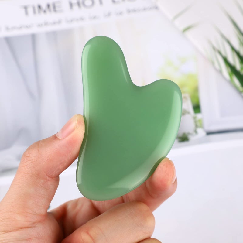 ROSENICE Gua Sha Facial Tools Guasha Tool Gua Sha Jade Stone Manual Massage Sticks for Jawline Sculpting and Puffiness Reducing for Face Body Tensions Reduce Festive Gifts - Image 5